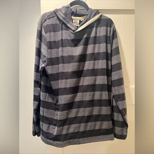 Vans Men’s Lightweight Hooded Pullover Black Gray Stripe XL